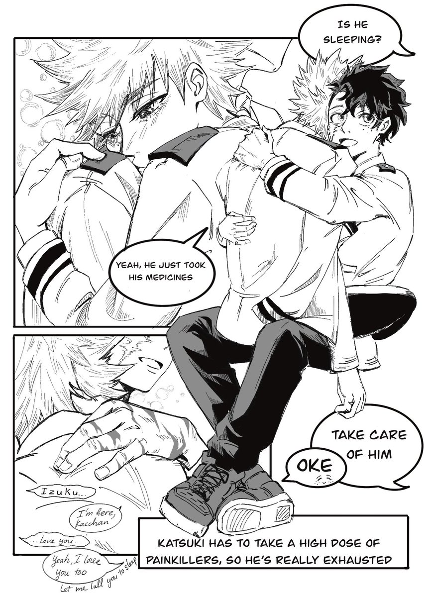 heinahn_'s tweet image. 出勝 Katsuki has to take a high dose of painkillers, so he’s really exhausted