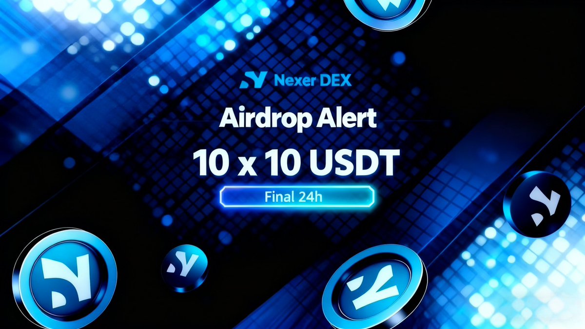 Nexer_Dex's tweet image. Airdrop concludes in 24 hours.

This is the final opportunity to participate and secure a 10 USDT reward.

The build continues. Stay tuned for what&apos;s next.

&amp;gt;&amp;gt;&amp;gt; Final Entry:

· Follow @Nexer_Dex
· Like &amp;amp; Comment: Tag 3 friends + &amp;amp; shout out: &quot;I&apos;m an early supporter of Nexer Dex!&quot;…