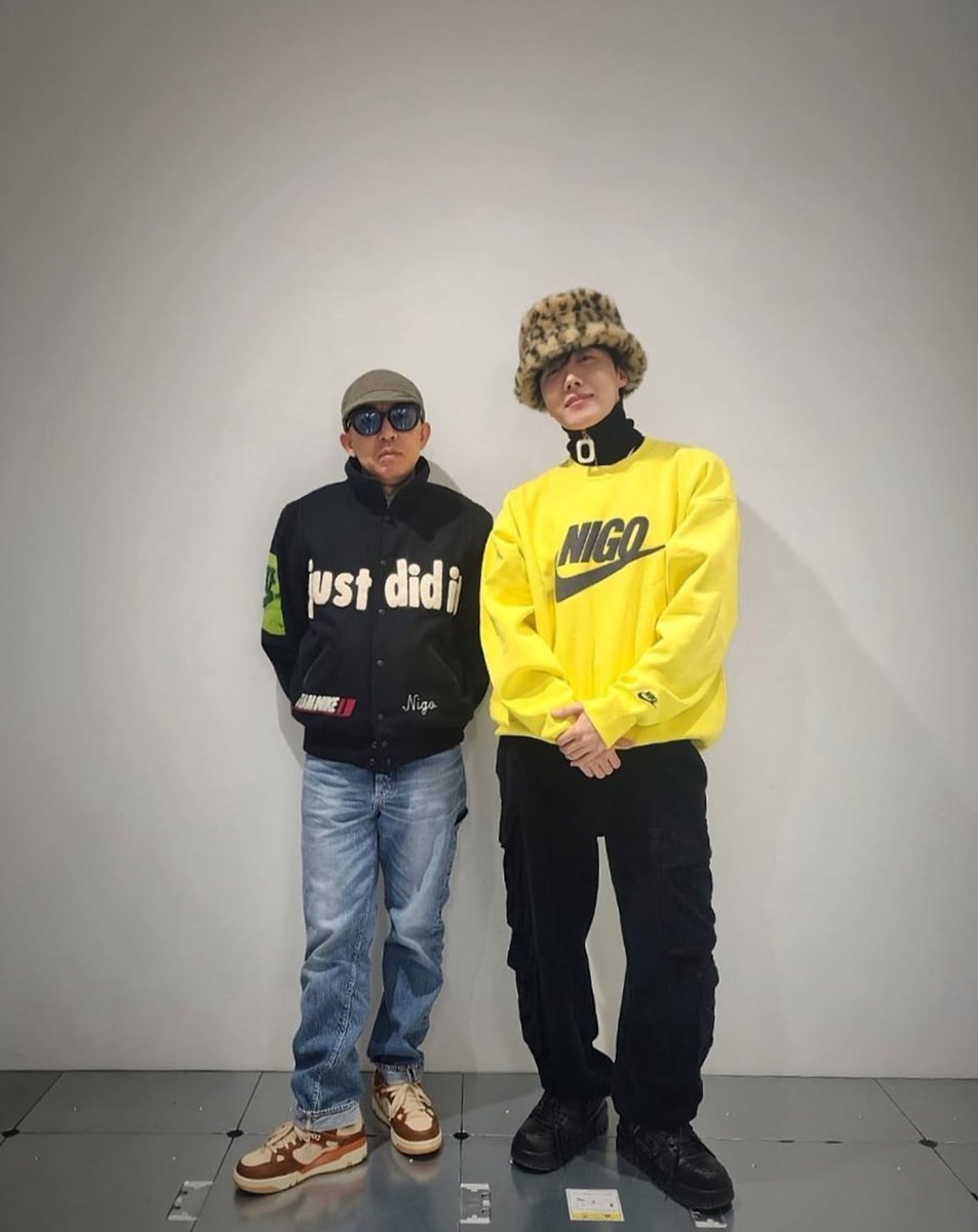 JHPOPBASE's tweet photo. #JHOPE & NIGO on their first-ever meeting in person:

GQ: Can you recall the first time you two met?

NG : At first, there were circumstances that kept us from meeting. Then about a year ago, we had dinner at my place in Tokyo. I’d heard from several friends that he was an amazing person. When we finally met, instead of thinking “He’s a star!”, I felt something much more familiar. Maybe that’s why we became close so quickly.

🐿️ I’d liked NIGO-san since I was really young, so I was super nervous. Being invited to such a cool place made me really happy. I still remember how good the curry was… While we were eating, I kept asking him all the things I’d been curious about.