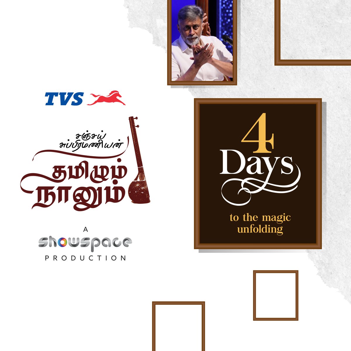 showspaceevents's tweet photo. Time is ticking, for you to experience timeless music. 4 days to go ✨ 
 
Sunday, 7th Dec 2025
The Music Academy, Madras
#ThamizhumNaanum @sanjaysub

Book now:  https://t.co/bmJPeBco1G 

#ThamizhumNaanum #SanjaySubrahmanyan #ShowspaceEvents #CarnaticMusic #LiveInConcert #Chennai https://t.co/OZVGNz16ha