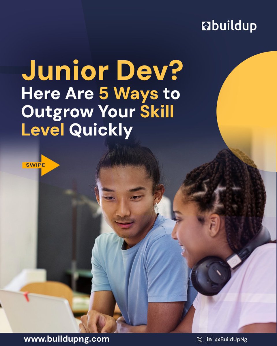 BuildUpNg's tweet image. Start applying these today — small steps compound into big growth.
Keep learning. Keep building. Keep improving. 
Join BuildUp buildupng.com

 #buildup #techlearning #juniordevelopers