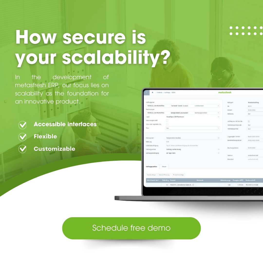 metasfresh's tweet image. When developing metasfresh ERP, we focus on precisely these aspects as the basis for an innovative product 🌐

See for yourself in on of our free demos
👇
share-eu1.hsforms.com/1TDSnNIv2Qv2xn…

#ERPSystem #Scaling #Dataflow #Resources #Processes #Innovation #Demo
