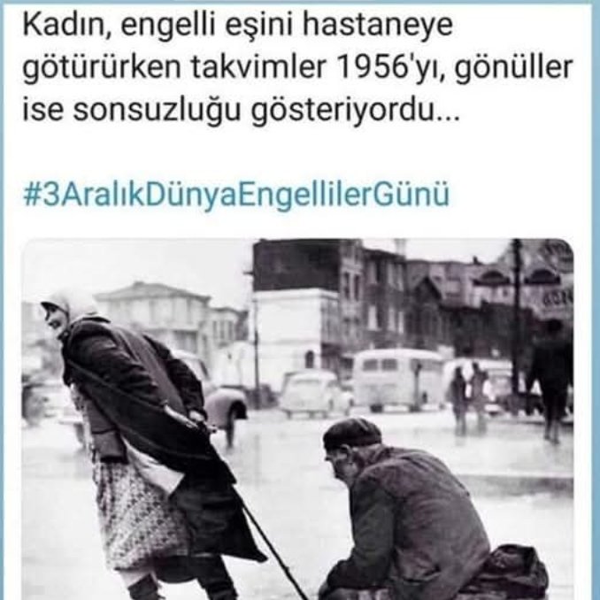 İyi damat;Kazanılmış bir erkek evlattır.Kötü damat ise, Kaybedilmiş bir kız çocuğudur.

Hz.Ali

Engel ;Elde,Gözde,Bedende Degil, Asil Engel;Kalplerde,Vicdanlarda Ve Zihinlerdedir.

#3AralıkDünyaEngellilerGünü #Enflasyon #çarşamba Yılbaşı Türkiye İstatistik Kurumu #EşrefRüya #tüik