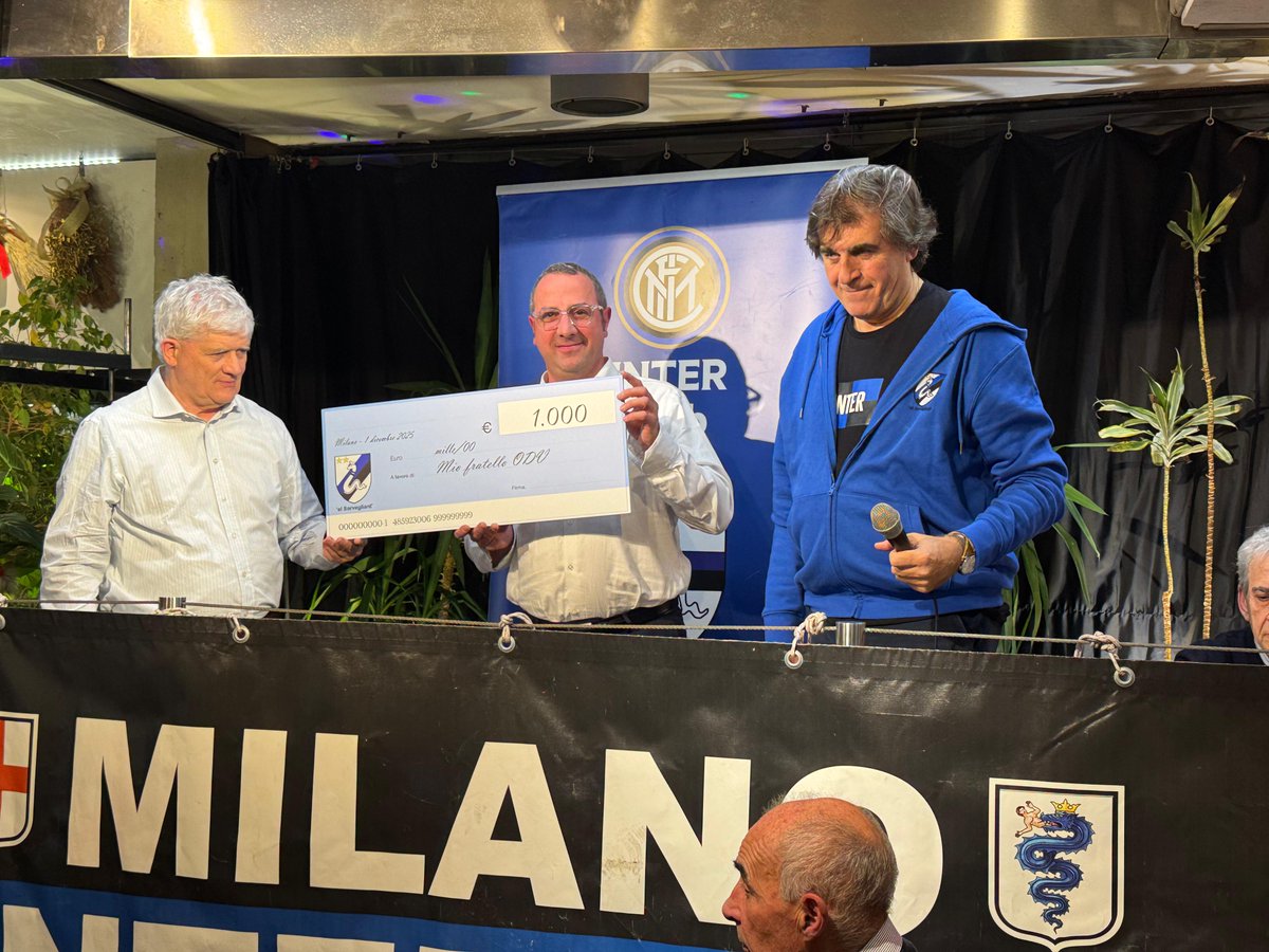 Un ringraziamento sentito agli amici dell'Inter Club el Sorvegliant per l'importante donazione a favore della nostra struttura.
Gesto che racchiude in sé amicizia, sensibilità e tanta attenzione verso il prossimo.
Grazie ancora amici nerazzurri!