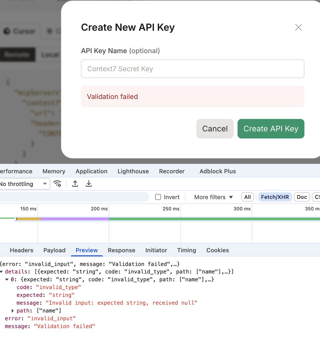 letstri's tweet image. Hey, @joshtriedcoding, I found a bug in @Context7AI 

The name is optional but required 😉