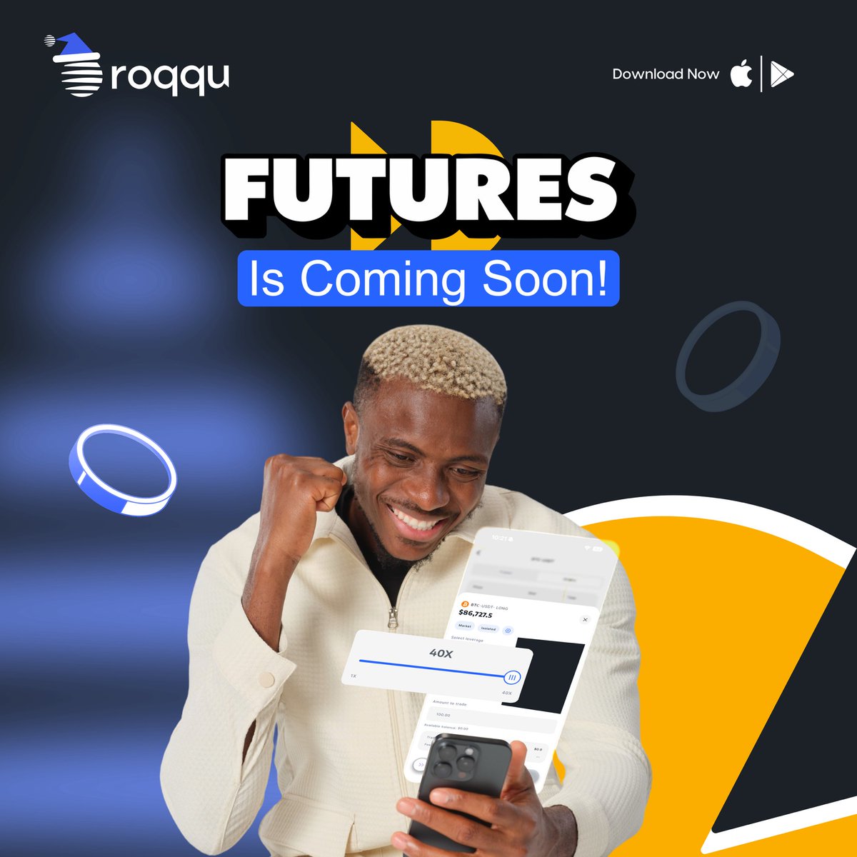 roqqupay's tweet image. Get ready to make huge profits with Futures on Roqqu! 🚀

You’ll be able to trade Isolated or Cross Margin, Market or Limit Orders, with up to 40x leverage!

Coming soon to your Roqqu app, stay tuned.

#Contracts #Futures #TradeContractsOnRoqqu