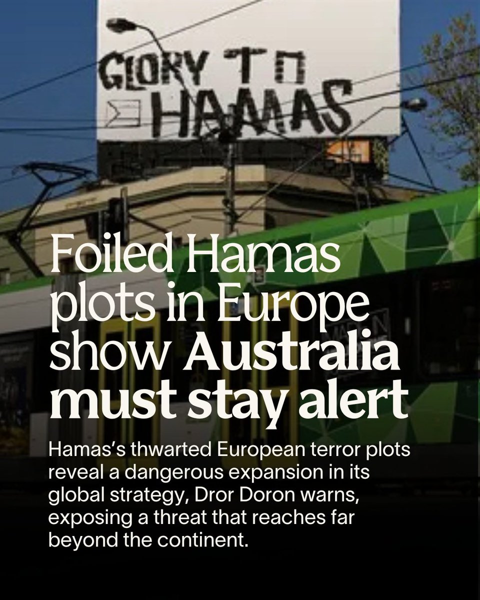 Hamas plans to attack Jewish targets in Europe should put Australia on alert. The revelation that Hamas was planning attacks on Jewish community institutions across Europe shows the terrorist organisation has a terrifying new agenda.

This analysis by Dror Doron highlights how