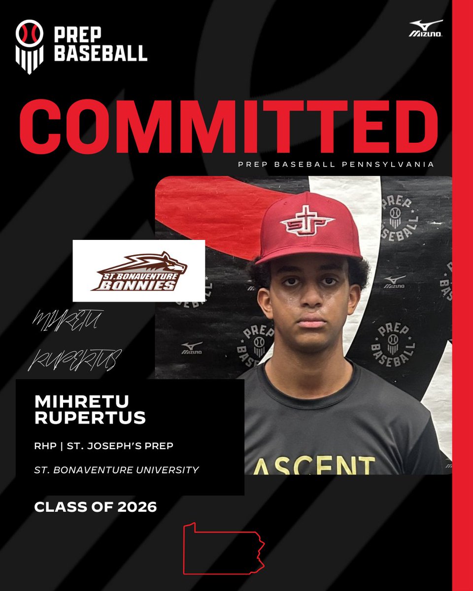 PrepBaseballPA's tweet image. 🚨Commitment Watch🚨

2026 RHP Mihretu Rupertus (St. Joseph&apos;s Prep) has committed to St. Bonaventure University

✅ 2023 PA State Games

👤 loom.ly/y-1sz4Y

#congrats #committed