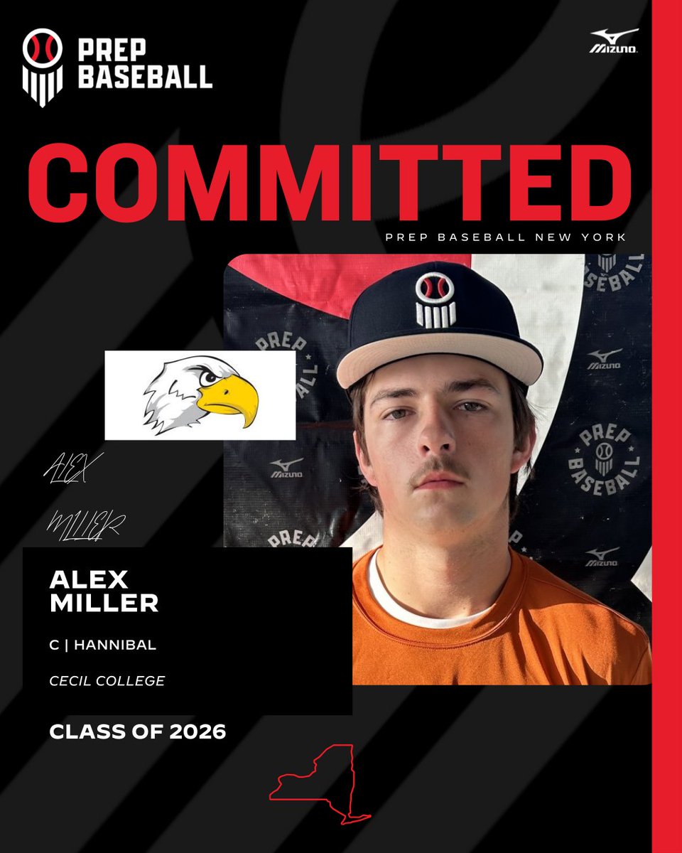 PrepBaseballNY's tweet image. 🚨Commitment Watch🚨

2026 C Alex Miller (Hannibal) has committed to Cecil College

✅ 2025 NY Senior Games
✅ 2025 NY State Games

👤 loom.ly/iEUzgSI

#congrats #committed