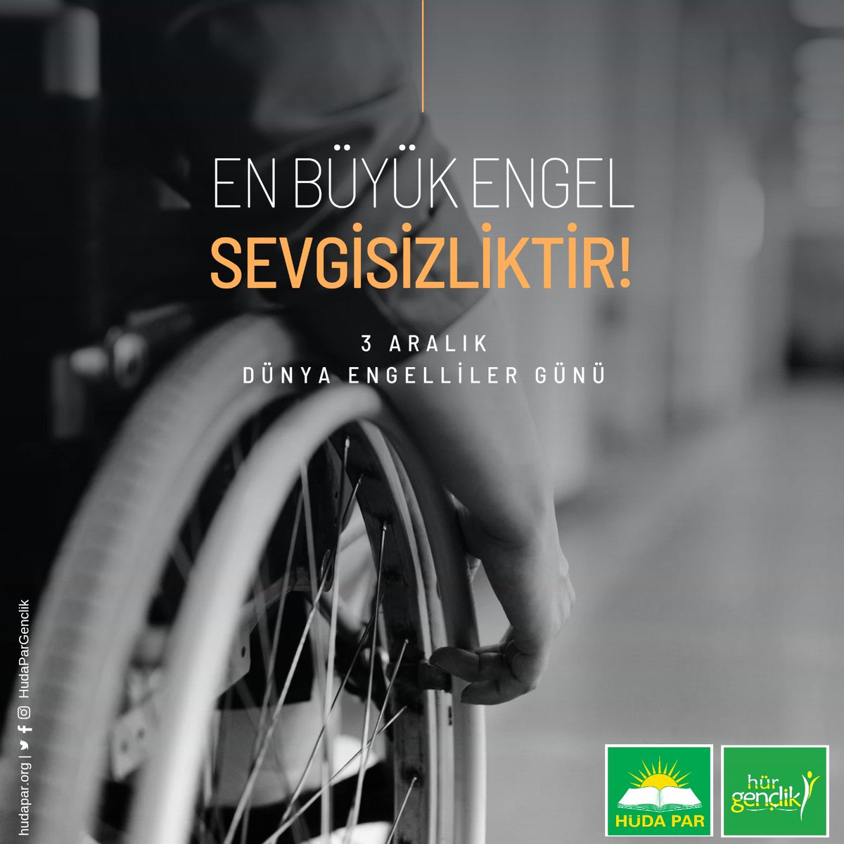 Engelli bireylerin hayatın her alanına eşit şekilde katılabildikleri, özgürce hareket edebildikleri ve toplumda hak ettikleri değeri görebildikleri bir dünya için hep birlikte çalışmalıyız.

Unutmayalım, sevgi ve farkındalık varsa hiçbir engel kalmaz.

#3AralıkDünyaEngellilerGünü