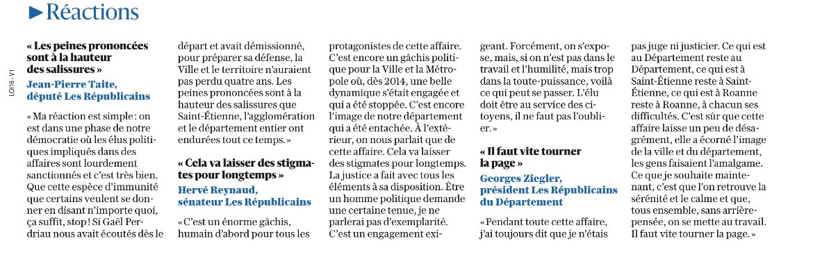 lrepublicains42's tweet photo. « Les peines prononcées sont à la hauteur des salissures ! »

Suite à la décision judiciaire condamnant l’ex-Maire de #SaintÉtienne à 5 ans de prison et d’inéligibilité.

Retrouvez les réaction de notre Président @JPIerre_Taite, d’@Herve_Reynaud et de @GeorgesZiegler ! #LR42 ⚖️ https://t.co/HxXAfvULva
