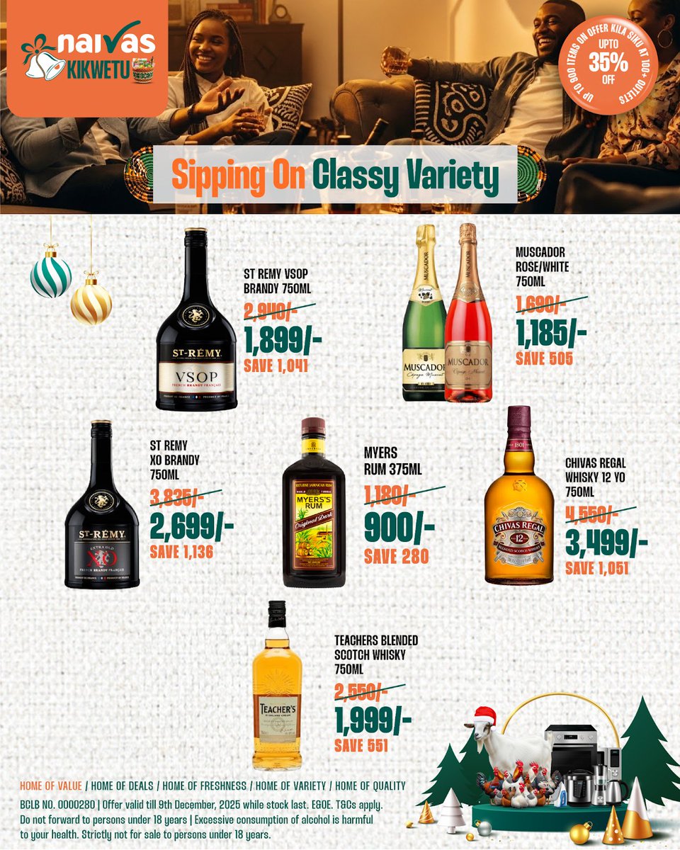 IamHumbaba's tweet image. Cheki deals
Smart smart sana

From Drinks to House appliances

Naivas is the home of deals

#NaivasAt35 
#NaivasKikwetu 
#35YearsOfDeals