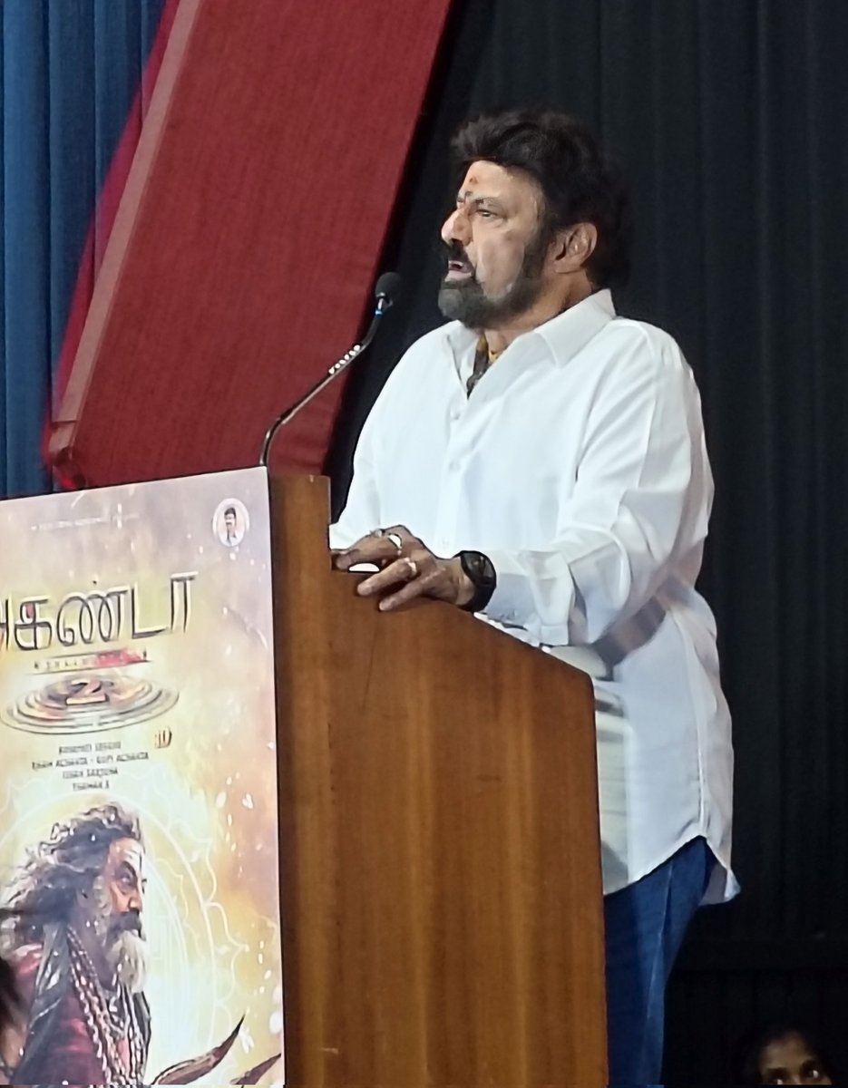 Funcentre_01's tweet photo. #Balayaa 
‣I feel like I’ve come home. I was born in Chennai. Madras is my sondha bhoomi, Telangana is my karma bhoomi, and Andhra is my athma bhoomi.

‣ #Akhanda was the first blockbuster after Covid. During Covid, 
‣ #Akhanda2 was completed in 130 days of shooting. https://t.co/siPm118vyy