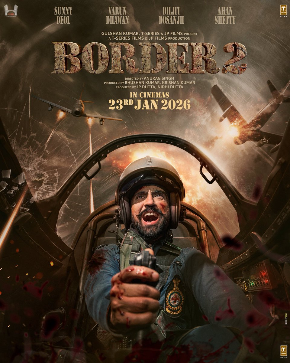 Bollywood2026's tweet photo. #Border2 featuring #SunnyDeol and #VarunDhawan, the makers have now unveiled the #FirstLook of #DiljitDosanjh from the film.

Starring #SunnyDeol, #VarunDhawan, #DiljitDosanjh, and #AhanShetty, with #MedhaRana, #MonaSingh, and #SonamBajwa, #Border2 is directed by #AnuragSingh. https://t.co/2As9vc5l9r