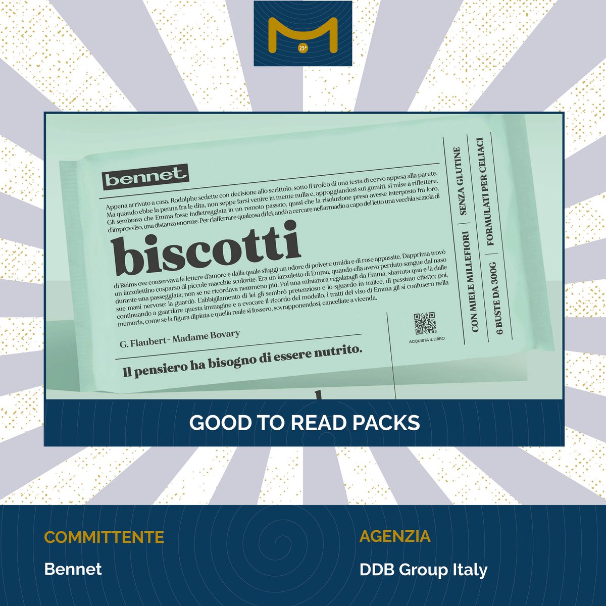 🏆 XXIII edizione Premio San Bernardino
Prima campagna finalista per la categoria 𝐏𝐫𝐨𝐟𝐢𝐭:
“𝐆𝐨𝐨𝐝 𝐓𝐨 𝐑𝐞𝐚𝐝 𝐏𝐚𝐜𝐤𝐬” di <a href="/Bennet_official/">Bennet</a>  e 𝐃𝐃𝐁 𝐆𝐫𝐨𝐮𝐩 𝐈𝐭𝐚𝐥𝐲. 
📽 youtube.com/watch?v=2rHFI1…