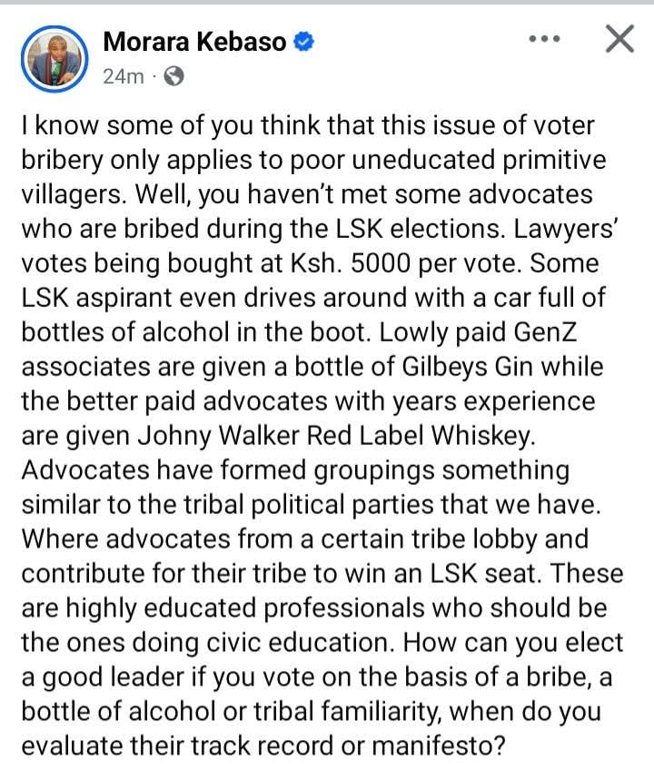 Prof Tom Ojienda changed the trajectory of Law Society of Kenya elections. I think Profs campaign team for JSC Representative spent much more than an MP election.