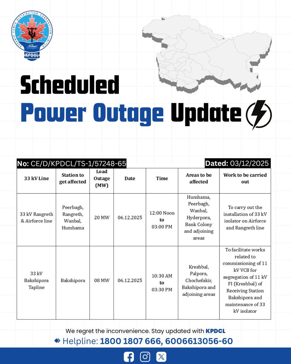 Kashmir Power Distribution Corporation Limited tweet media