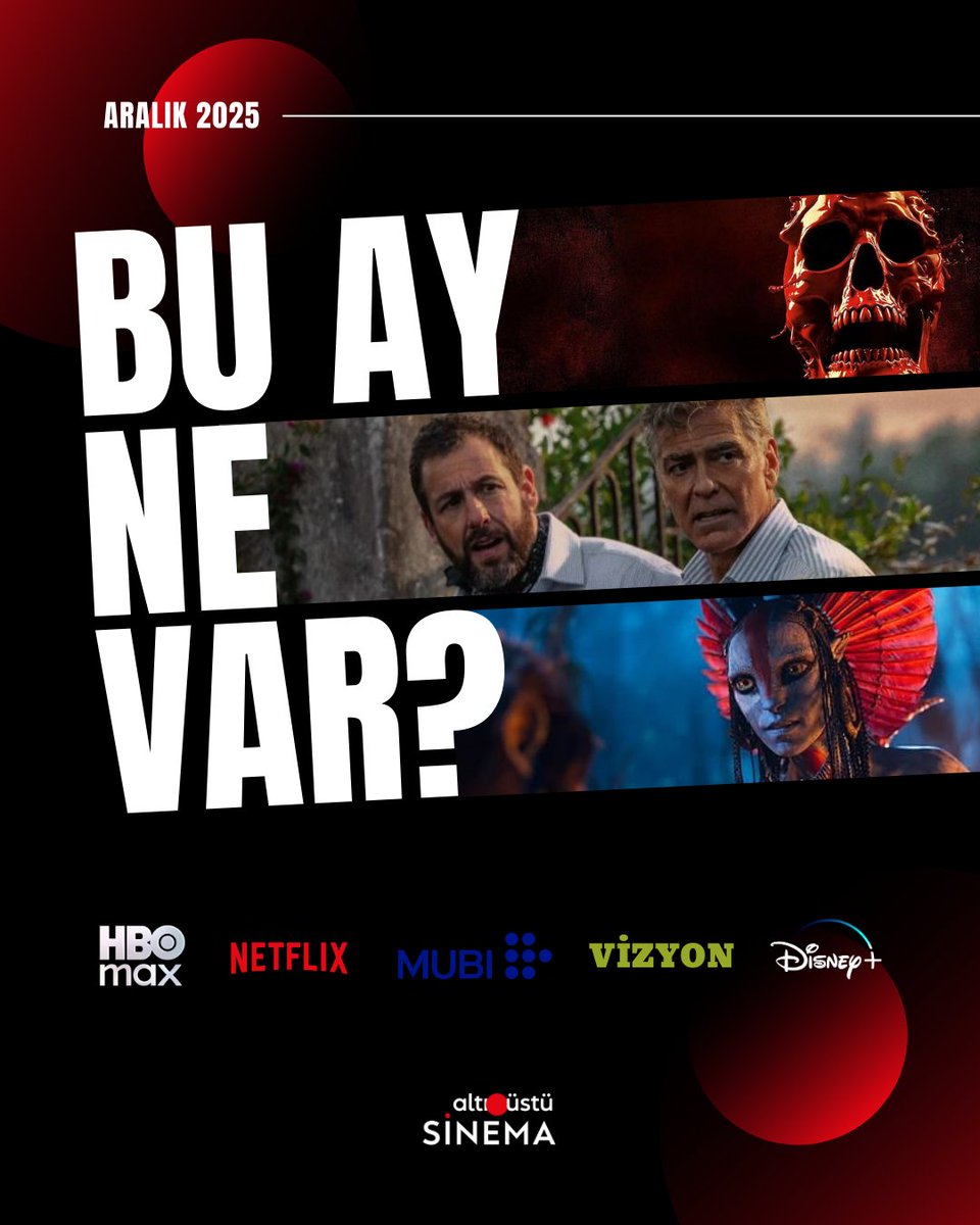 altiustusinema's tweet photo. Aralık Ayında Neler İzleyeceğiz?

Bu ay dijital platformlara eklenen ve yeniden gösterime giren filmlerle birlikte sinemalara gelecek yeni filmleri burada bulabilirsiniz. https://t.co/buG5uhXSk2
