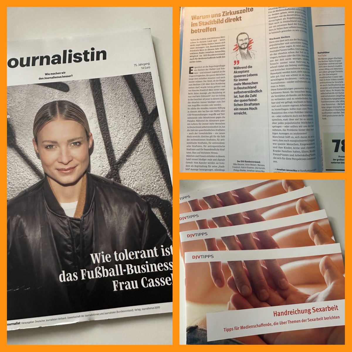 l_g_k_koeln's tweet image. Extrem lohnende Lektüre: die aktuelle Ausgabe des Branchen-Magazins für Journalist:innen vom Verband #DJV. Das Heft zeigt klar, dass es zur journalistischen Qualität gehört, #Vielfalt abzubilden. Und auch zu denken. Denn der Respekt für #Diversity stützt sogar unsere Demokratie.