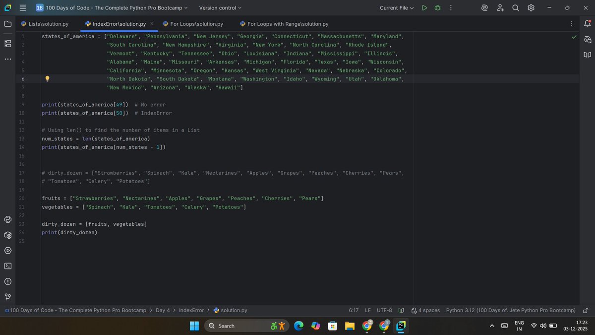 vinod_jarali15's tweet image. Daily learning🎯

Day 2 -&amp;gt;  lists, Loops, Index error etc #CodingJourney #Python 

Let&apos;s connect🤝&amp;amp; learn

#learningcode #100DaysOfCode #software #appbrewery @LondonAppBrewer