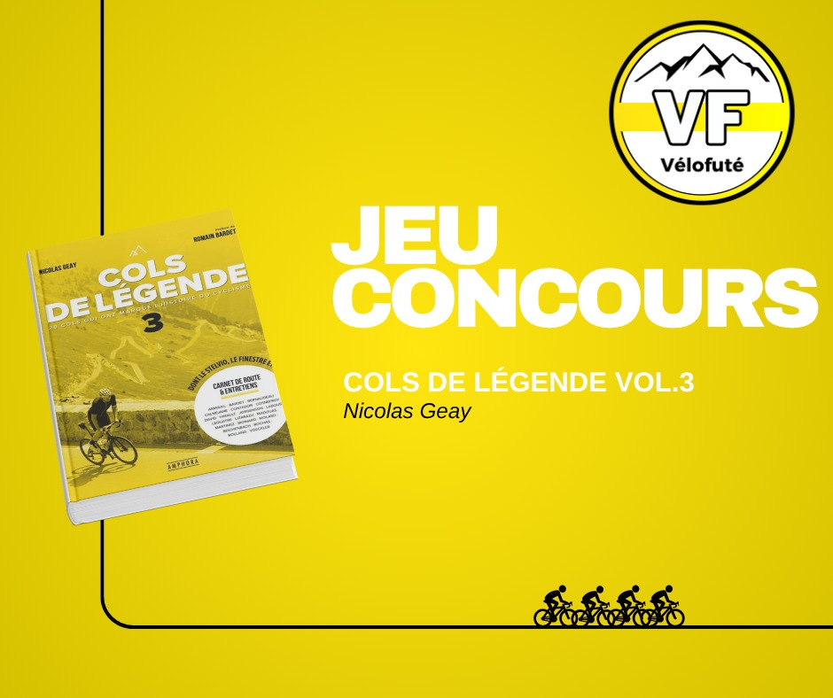 🎁 JEU CONCOURS 🎁
À gagner : Les Cols de Légende, le superbe livre de <a href="/Nicogeay/">Nicolas Geay</a> aux <a href="/EditionsAmphora/">Éditions Amphora</a> — une vraie bible pour grimpeurs et amoureux de la montagne.

Pour tenter votre chance :
👉 Likez ce post
👉 Abonnez-vous à <a href="/VeloFute/">Vélofuté</a> et <a href="/EditionsAmphora/">Éditions Amphora</a>
👉 Repostez 🔁

Tirage