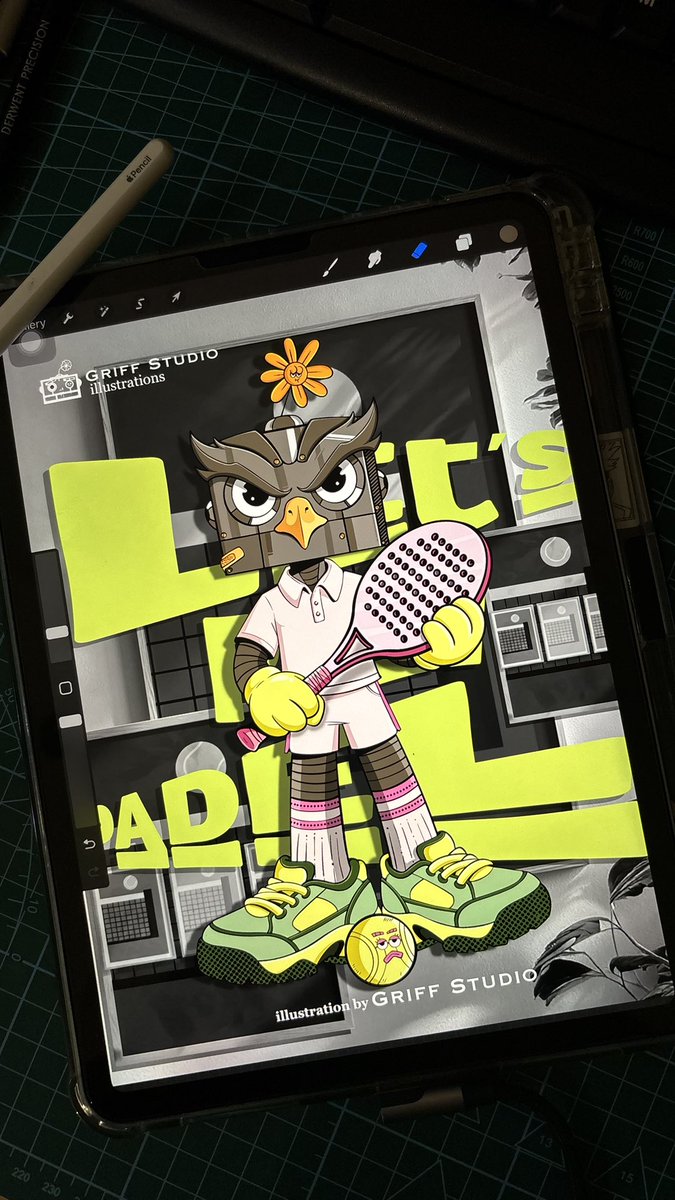griffgraphicstd's tweet photo. Padel time 🎾🥎

#illustration #Procreate #characterdesign #drawing #Commission #padel #art #popart #cartoon https://t.co/sECpdXcvJc