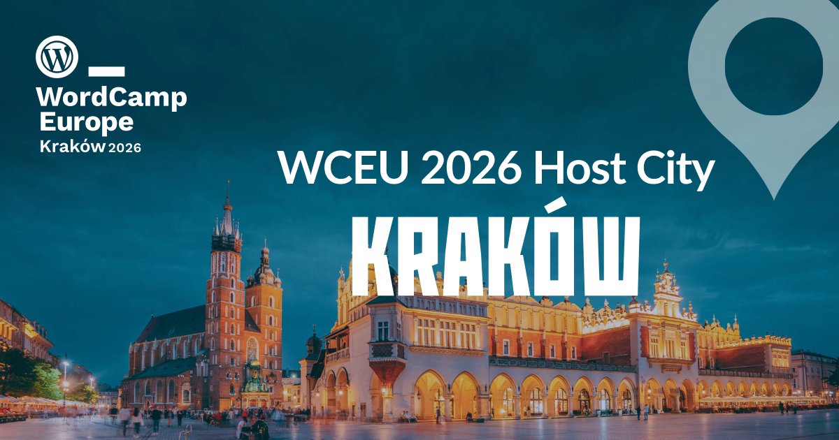 After an incredible WordCamp Europe in Basel, we’re officially heading to Kraków, Poland, for 2026! 🇵🇱✨

📍 ICE Kraków Congress Centre
🗓️ 4–6 June 2026

Kraków, we’re coming for you! Ready to see what’s next? 💙

#WCEU #WCEU2026 #WordCampEurope