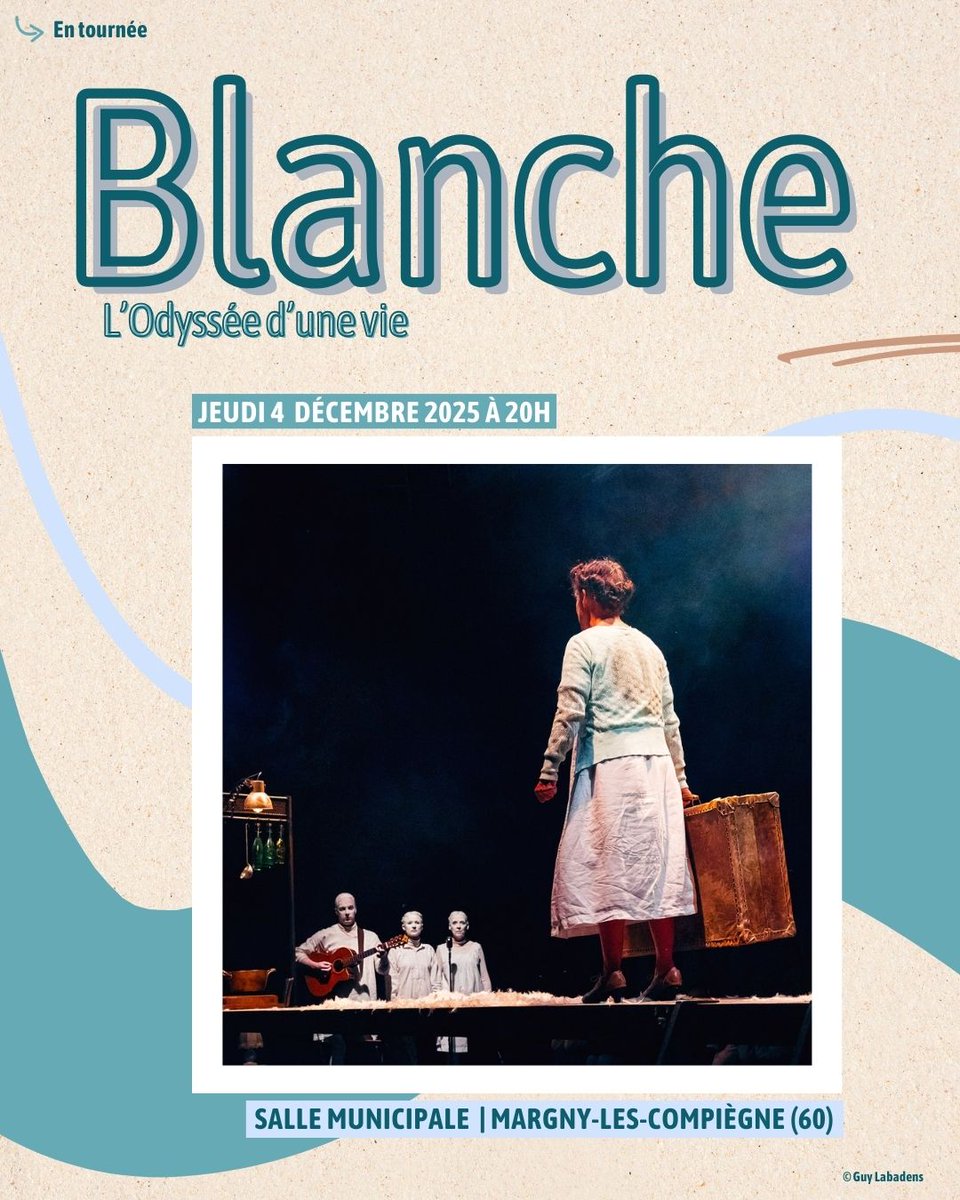 | EN TOURNÉE | HAUTS-DE-FRANCE |
✶ Blanche | L'Odyssée d'une vie ✶
Mercredi 3 décembre 2025  | 20h
Salle municipale | MARGNY-LES-COMPIÈGNE (59)
Réservation : urlr.me/Mxfc7S
En coréalisation avec l' OARA
© Guy Labadens
#ciehechoencasa #Blanchee #entournée