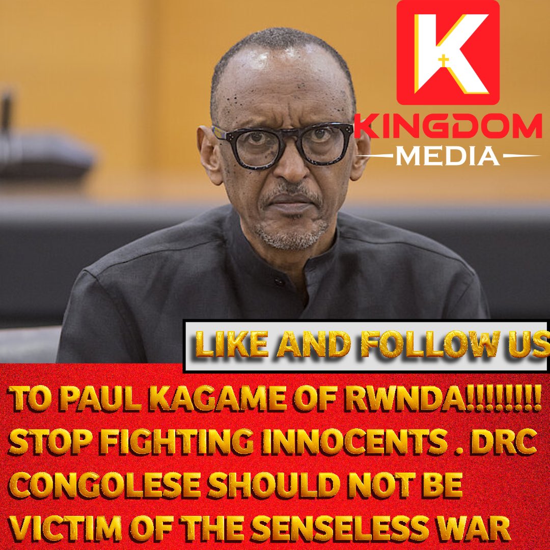 To ⁦<a href="/PaulKagame/">Paul Kagame</a>⁩ ⁦<a href="/UrugwiroVillage/">Presidency | Rwanda</a>⁩ ⁦<a href="/rbarwanda/">Rwanda Broadcasting Agency (RBA)</a>⁩ ⁦<a href="/POTUS/">President Donald J. Trump</a>⁩ ⁦<a href="/_AfricanUnion/">African Union</a>⁩ ⁦<a href="/AsstSecStateAF/">Bureau of African Affairs</a>⁩ ⁦<a href="/LMushikiwabo/">Louise Mushikiwabo</a>⁩ ⁦<a href="/UNHumanRights/">UN Human Rights</a>⁩ ⁦⁩ 
KAGAME MUST STOP ALL WARS IN CONGO . GIVE CONGOLESE 🇨🇩 PEACE KAGAME ⁦<a href="/PatrickMuyaya/">Patrick Muyaya</a>⁩