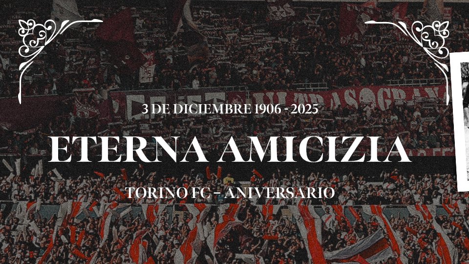 RiverPlate's tweet image. 🗓️ 3 de dicembre 1906 – 2025 | Auguri, @TorinoFC_1906 🙌🐂

Desde River, nuestro saludo a una amistad eterna. 🇦🇷🤝🇮🇹