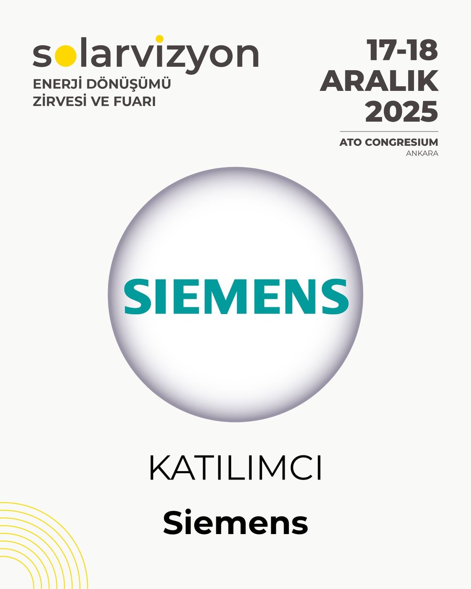Katılımcımız Siemens’e teşekkürler!

Elektrifikasyon, otomasyon, dijital endüstri, enerji sistemleri ve akıllı altyapı teknolojileriyle enerji dönüşümünün küresel liderlerinden biri olan Siemens, Türkiye’de de güçlü bir inovasyon merkezi olarak faaliyet gösteriyor.

17-18