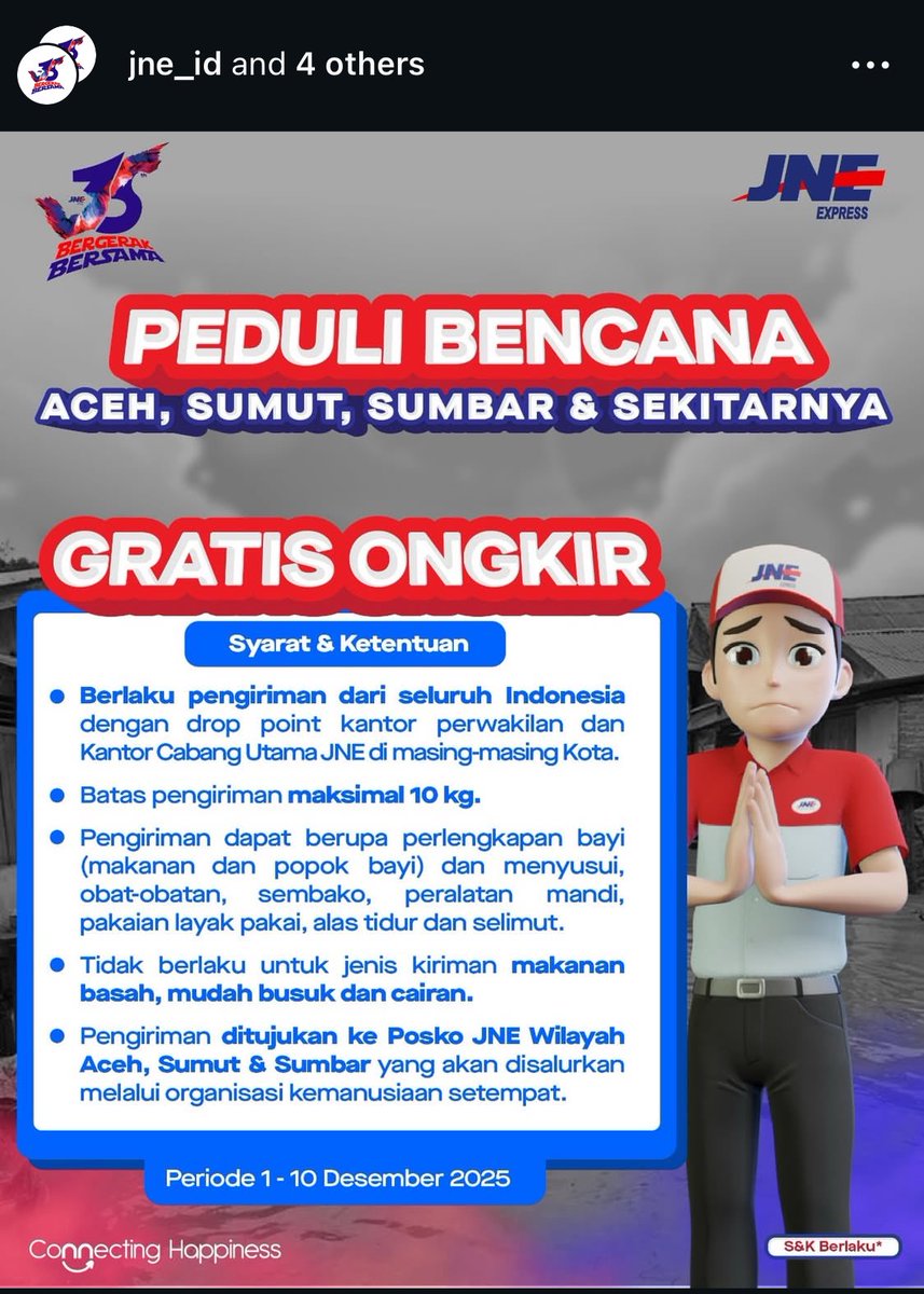 baymaxsad's tweet photo. Layanan pengiriman gratis untuk teman-teman di Sumatera dari JNE &amp; PosIndonesia. Sebarkan untuk siapapun yang lihat dan butuh ini.

SUMATERA BUTUH STATUS

#BENCANANASIONAL
#NATIONALDISASTER https://t.co/WRWARzMzyA