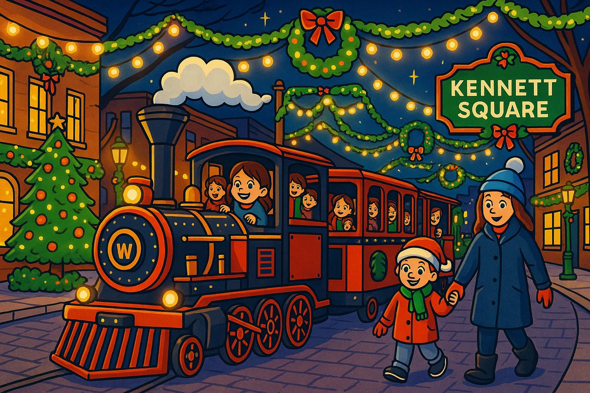 BCCommercial's tweet photo. Mark your calendars - Kennett Square's "Tinsel on the Town" returns on Thursday, December 18th featuring hot chocolate, mulled wine, rides on the Kennett Express, and lots of fun for the entire family! 
#cre #KennettSquare #beilercampbellcommercial https://t.co/WDZ04JlBPG