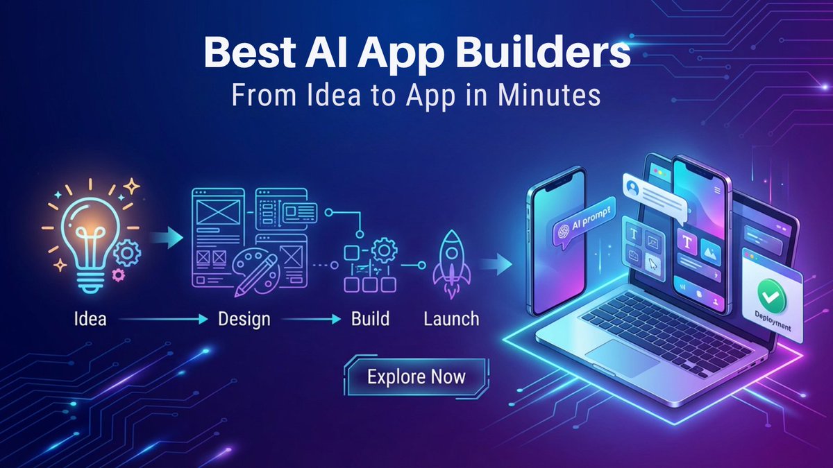 HoudaKarim18's tweet image. Turn your idea into a real app in minutes—no code required. Explore the 2025 guide to the best AI app builders for MVPs, startups, and small businesses. Build faster, integrate APIs, and launch smarter bit.ly/4oBW9HL #AppBuilder #NoCode #LowCode