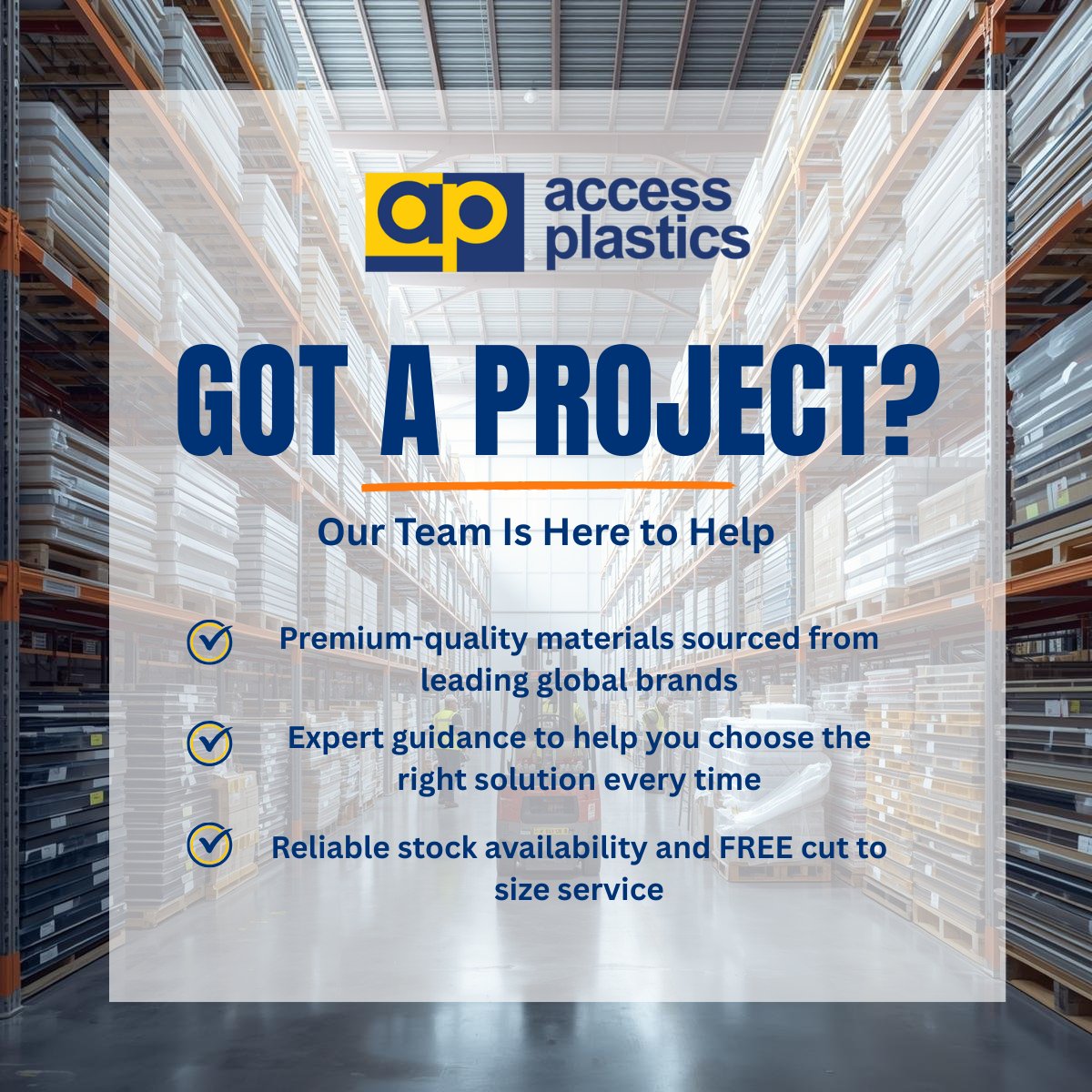 AccessPlastics's tweet image. ✨ Planning your next project? Let’s make it happen together! ✨
Whether you&apos;re creating a custom display, upgrading your workspace, tackling a DIY job, or managing an industrial build — Access Plastics is here to support you from start to finish.