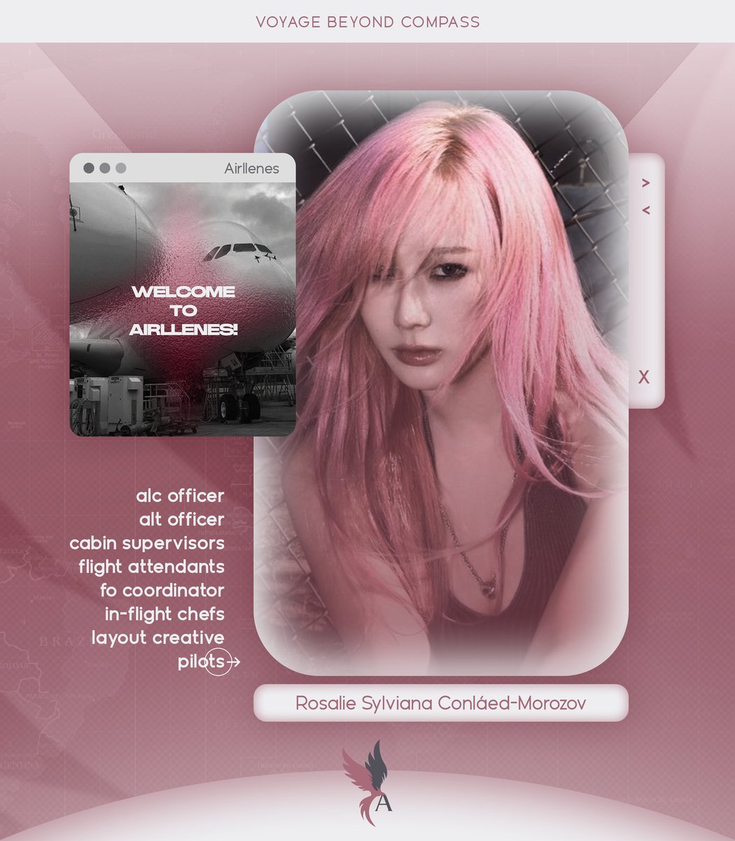 asternovarchvs's tweet image. ㅤ 

        Braving the skies one flight at
        a time. SYLVIANA CONLÁED-
        MOROZOV, driven to soar with
        AIRLLENES.

          #VoyageBeyondCompass
          #BATCH_τρία
          #HellonesSYLVIANA

‌