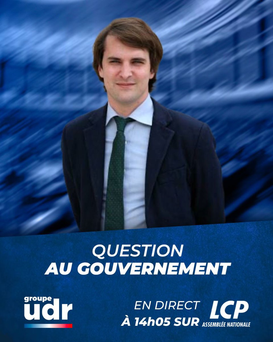 groupeudr's tweet image. Retrouvez notre député @bartolenoir pour les Questions au Gouvernement à 14h05.  

📹 En direct de l’Assemblée nationale : urls.fr/phGQoe