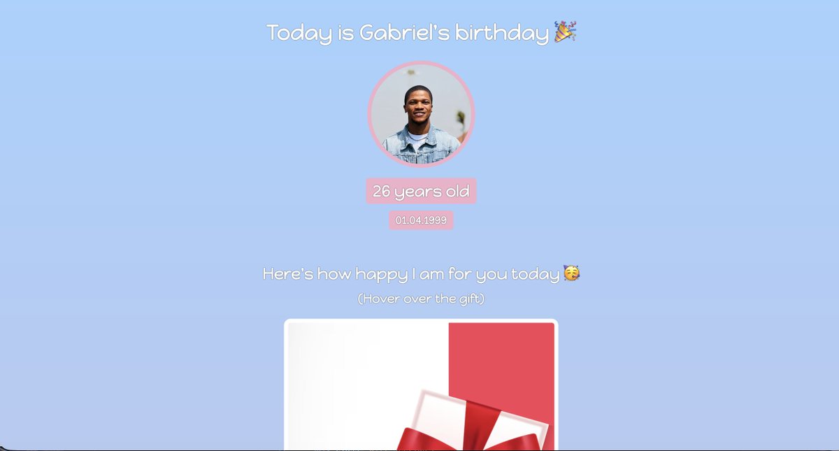 ChrisEjima's tweet image. Hey guys, I&apos;ve just completed my Birthday site. I would really appreciate your feedback:

cerulean-dodol-6c9aa9.netlify.app

#Scrimba #Frontend #UIUXDesign #FullStackDeveloper #100DaysOfCode #BuildInPublic #TechTwitter #JavascriptDevelopers