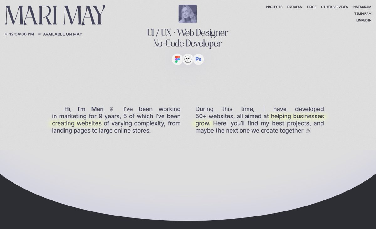 bestcss_in's tweet image. #Site of the Day 03 Dec 2025
MARI MAY Web Designer Portfolio
by MARI MAY
bestcss.in/user/detail/MA…