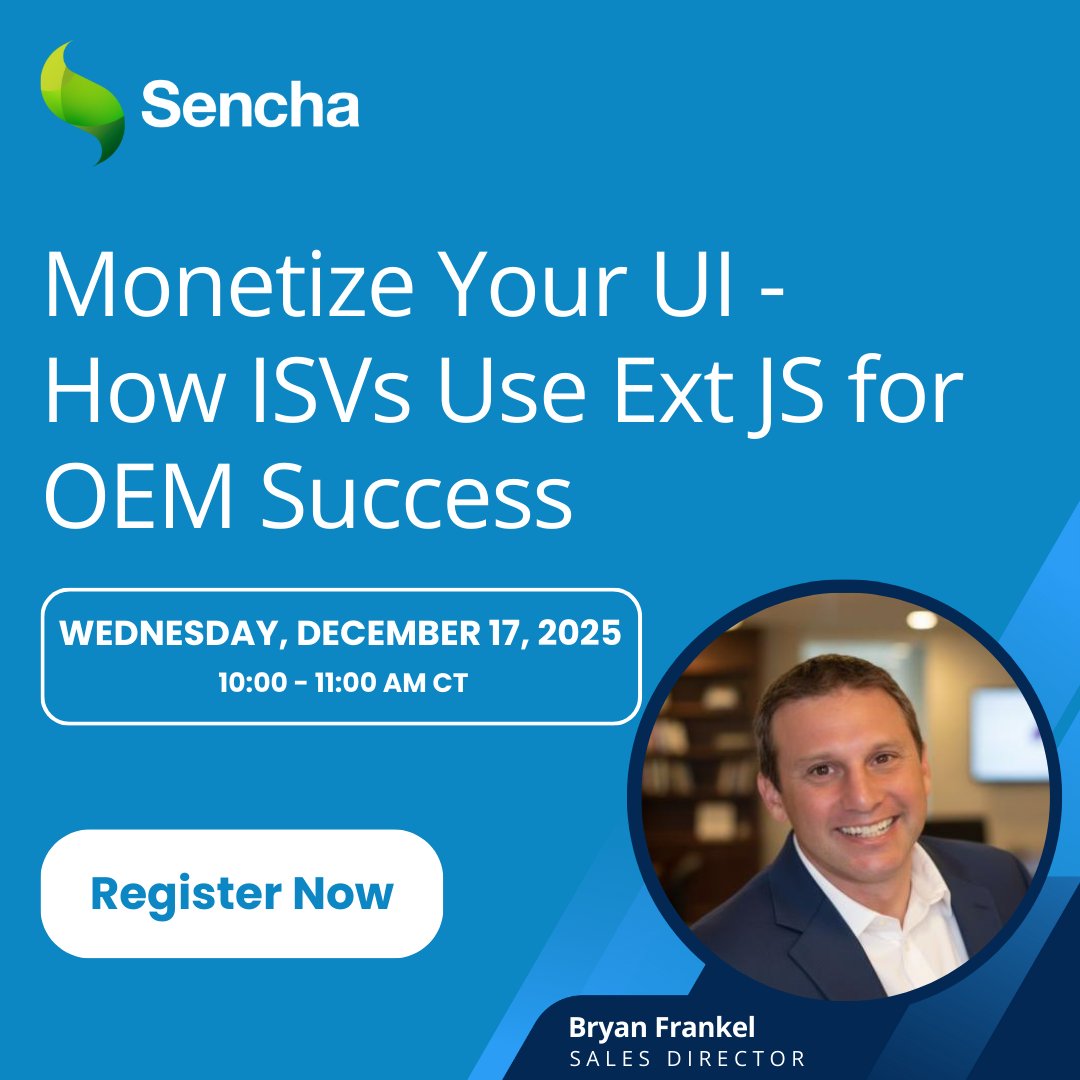 Sencha's tweet image. 🔥 ISVs: Want a new revenue stream without shipping new features?
OEM is the answer.

Learn how Ext JS helps ISVs embed &amp;amp; monetize their UI with high-value licensing models.
Don’t miss it.
👉 Register now.  tinyurl.com/45nww6p9 

#ISVs #OEM #ExtJS #Sencha #SaaS #DevTools…