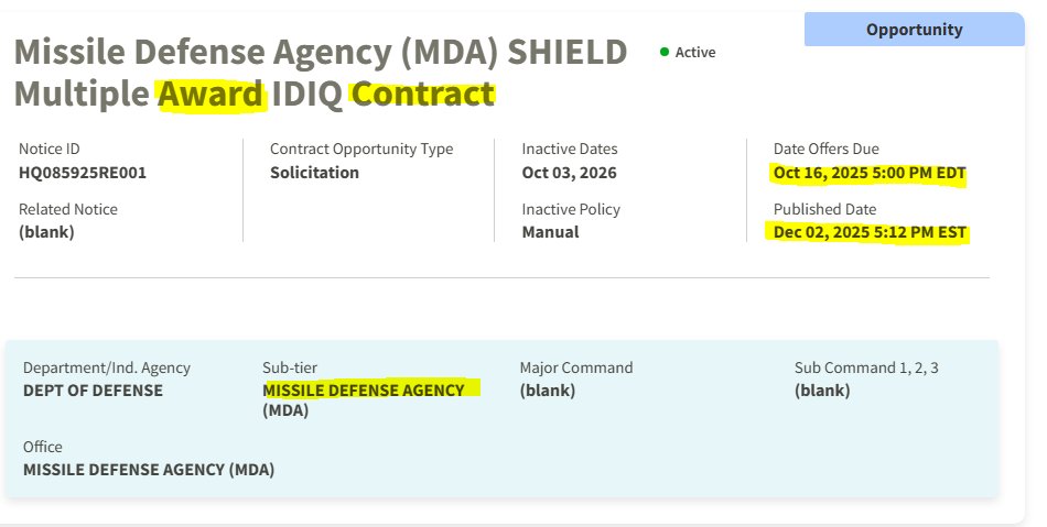 loco_dela_bolsa's tweet photo. $SATL #Satellogic #Maxar #Vantor Missile Defense Agency 🤫🤫🤫 - Update.
- Do you remember the dates of last $SATL stock emition? 2025/10/16 to 2025/10/17; 48 hs window.
-Check offering date of the contract, 2025/10/16.
- Yesterday, 2025/12/02, it was awarded.🤐
1+1=2 https://t.co/zzzr8k8FpU