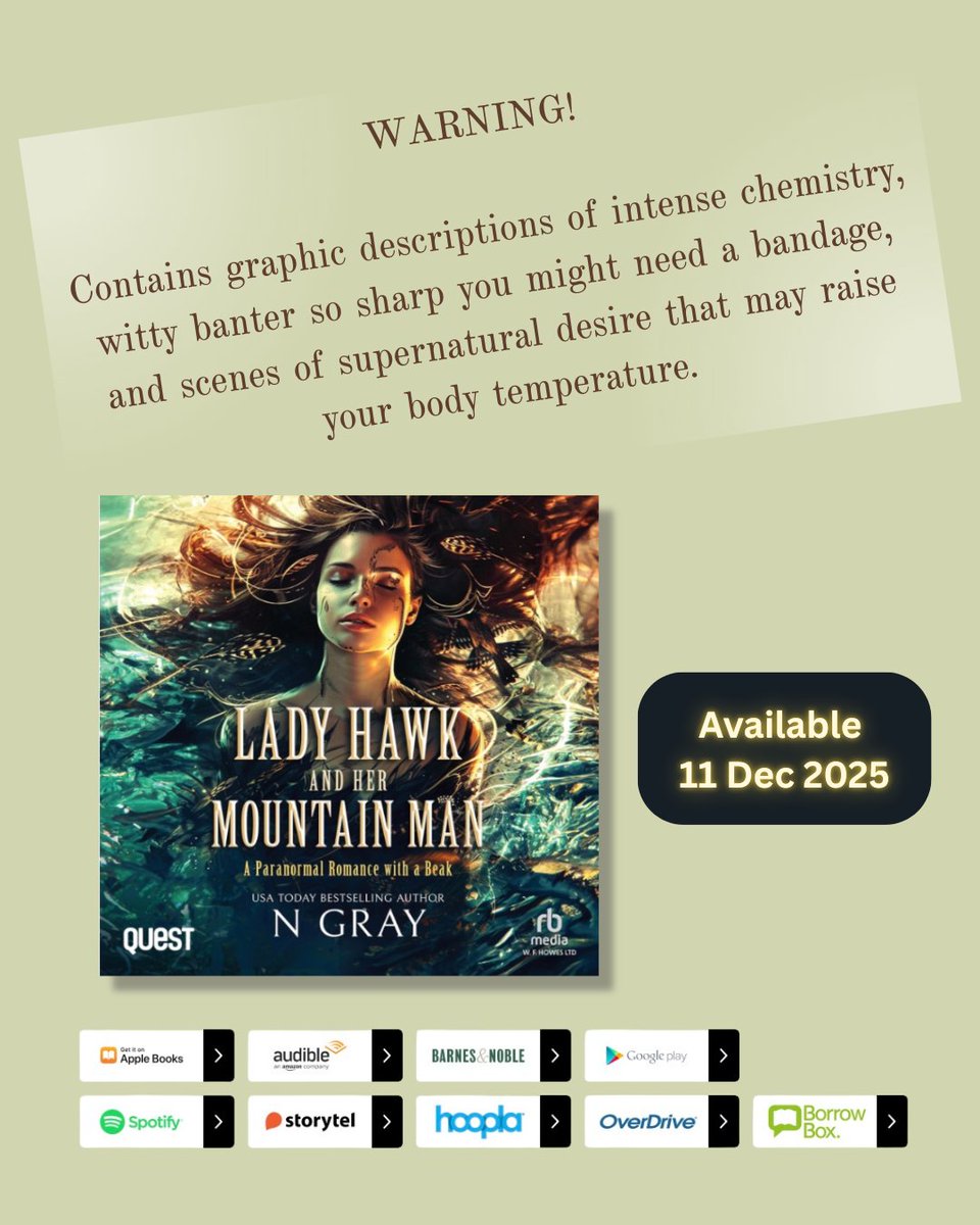 🌟Are you ready to listen to Jane's story?🌟

Lady Hawk and her Mountain Man out in audiobook🎧📖

rbmediaglobal.com/audiobook/9781…

#audiobookstagram #ngray #audiobook #audiobookmonth #paranormalromance