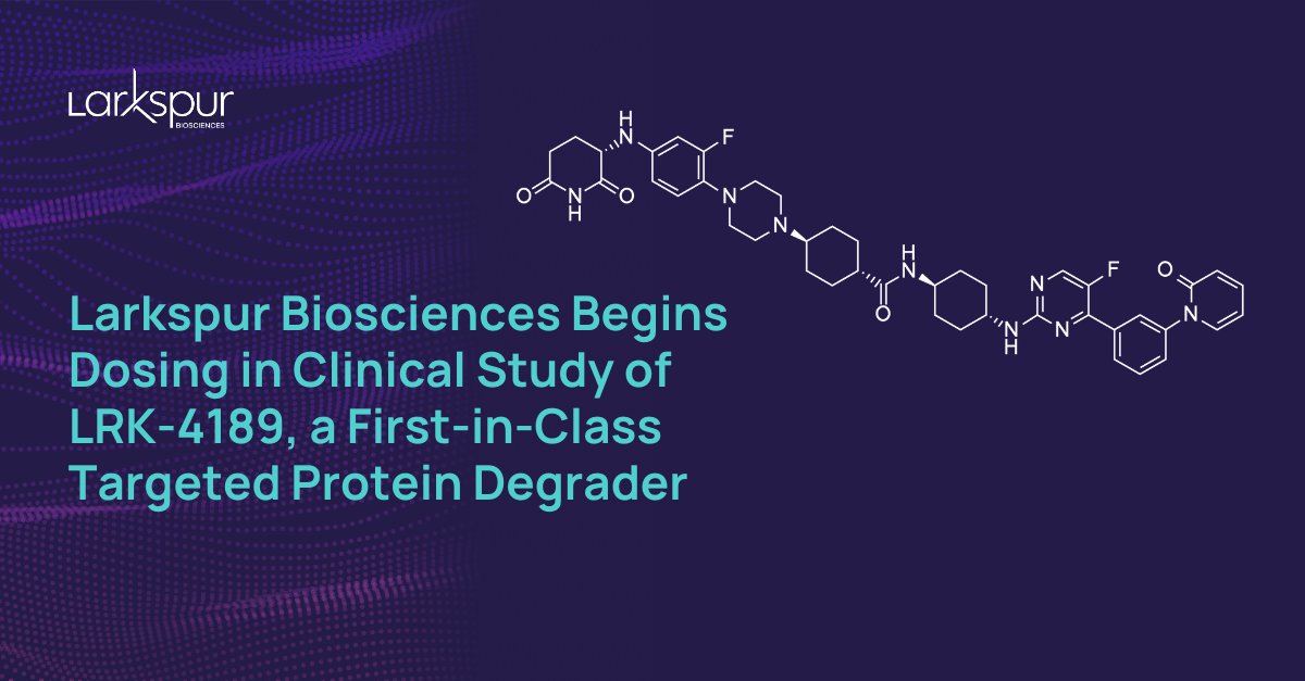 Announcing the first participant has been dosed in the Ph1 study for LRK-4189, a 1st-in-class targeted protein degrader of the lipid kinase PIP4K2C for the treatment of microsatellite stable (MSS) colorectal cancer (CRC). Learn more bit.ly/3MePHZR