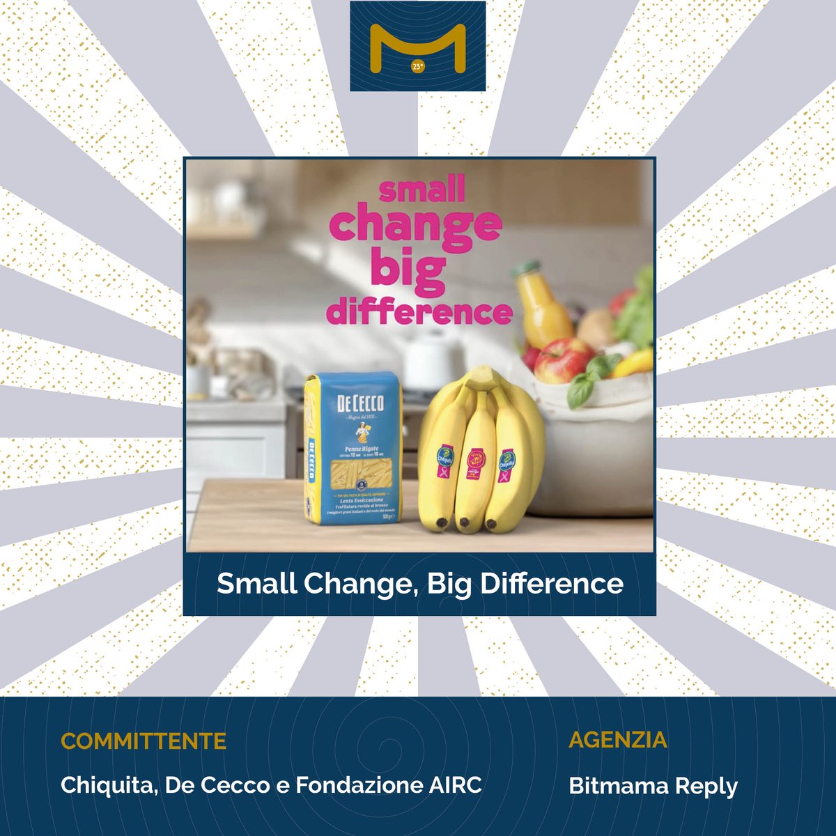 🏆 XXIII edizione #PSB2025
Seconda campagna finalista per il Profit:
“𝐒𝐦𝐚𝐥𝐥 𝐂𝐡𝐚𝐧𝐠𝐞, 𝐁𝐢𝐠 𝐃𝐢𝐟𝐟𝐞𝐫𝐞𝐧𝐜𝐞” di <a href="/Chiquita/">Chiquita</a> , <a href="/DeCecco_pasta/">Pasta De Cecco</a> <a href="/AIRC_it/">Fondazione AIRC per la ricerca sul cancro</a>  e <a href="/bitmama/">Bitmama Reply</a> 
📽 youtube.com/shorts/ovuEjaa…
Intervengono da remoto: Ferdinando Guadalupi e Fabio Montalbetti di Bitmama