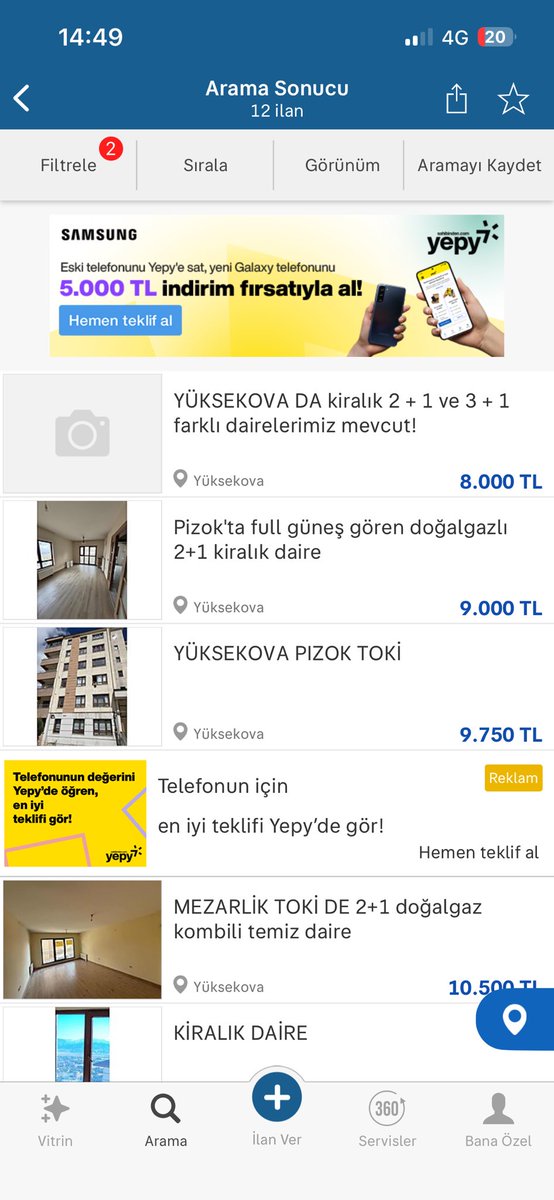 ____mert___'s tweet photo. Hakkari’de toplamda 17 ilan var fiyattan bağımsız seçenekler kısıtlı ama mevcut  misal Eskişehir’de  2+1 3+1 kapı önünden tramvay geçen merkeze yürümeyle 15 dakika olan gayet makul evler var https://t.co/4e20CQCLTF