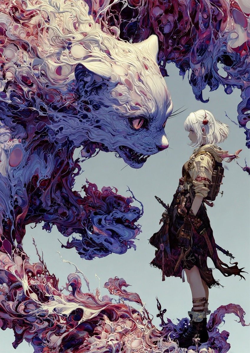 珊瑚さんが紹介しているsrefで遊んでみました🥳
紫ベースで立体感のある質感とぐにゃぐにゃした感じがとても面白いです✨️
いつもと違ったスタイルに挑戦できると思います！

--sref 1079967077

AIart//Midjourney