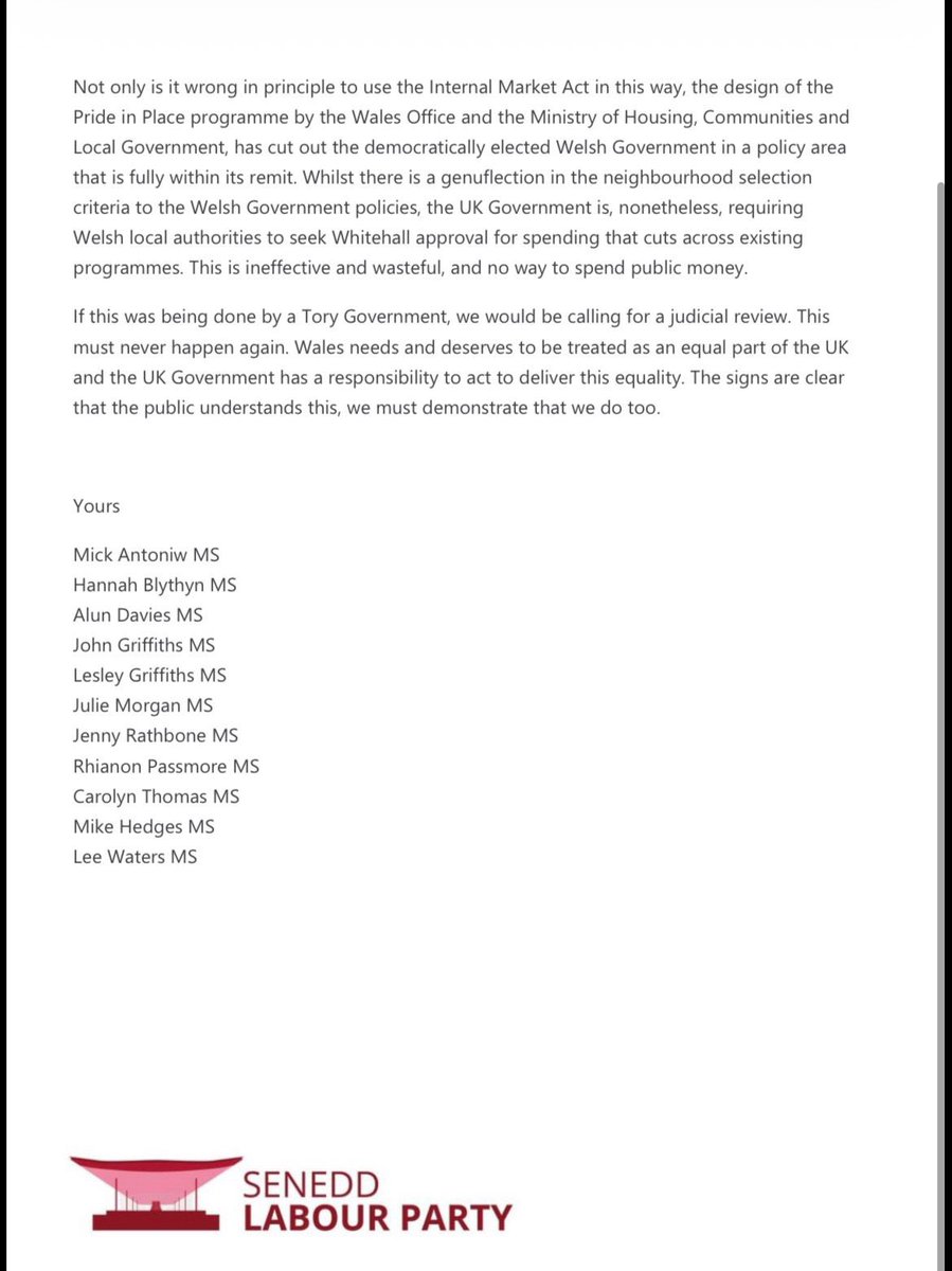 adavies4's tweet image. NEW: Major row erupts within Labour ranks as 11 Welsh Labour Senedd Members accuse Keir Starmer of “rolling back the existing devolution settlement”

They call UK Gov approach to regeneration programme in Wales: 

“At best deeply insensitive, at worst a constitutional outrage”
⬇️