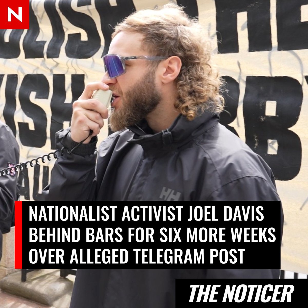 NoticerNews's tweet image. Australian nationalist Joel Davis was denied bail two weeks ago after being arrested on the day his partner was due to give birth and charged for allegedly using the phrase &quot;rhetorically r*pe&quot; towards a female MP in a Telegram post.

He faced court again today ready to make a…