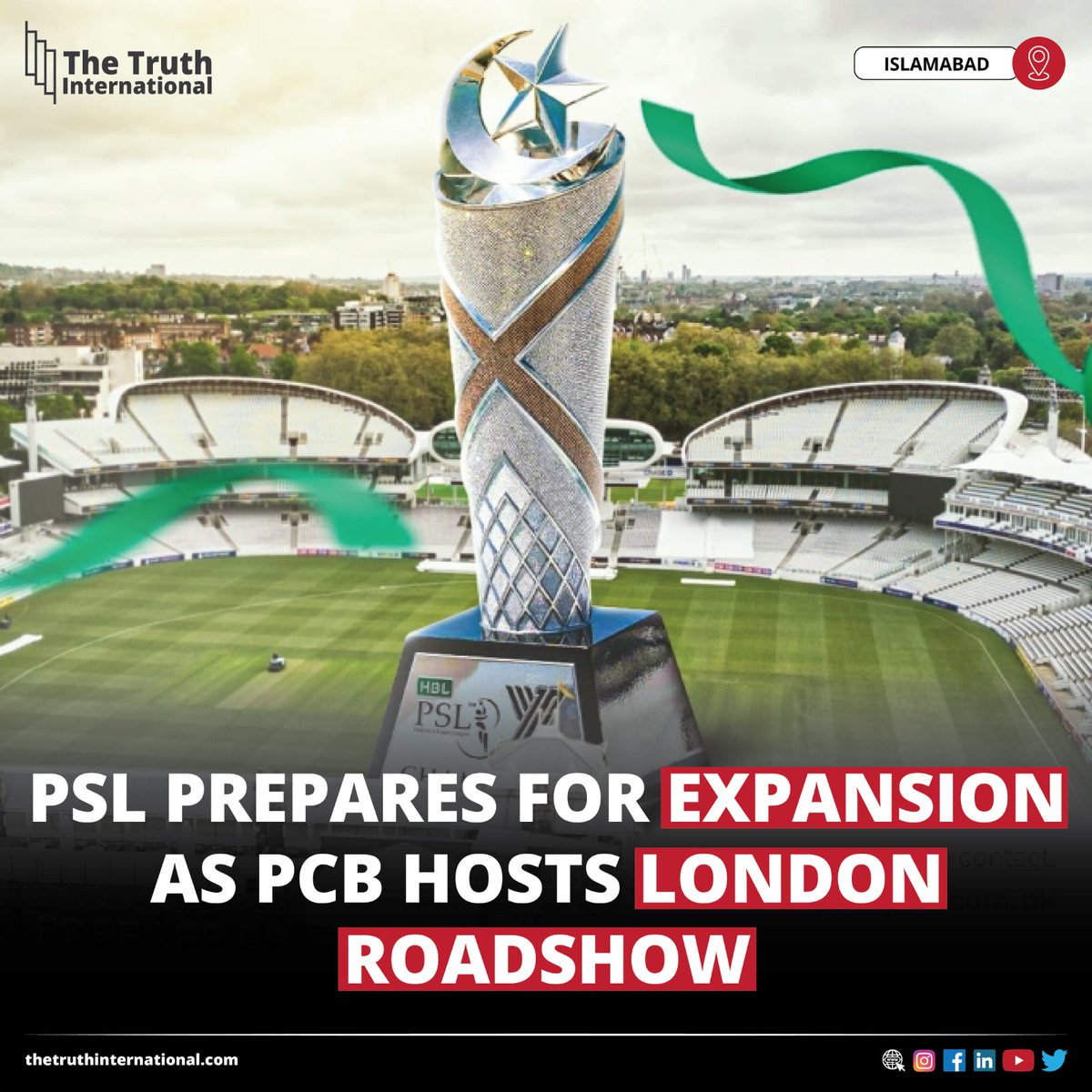 ttimagazine's tweet image. PSL prepares for expansion as PCB hosts London Roadshow

FOR MORE DETAILS: thetruthinternational.com/psl-prepares-f…

#PSL #Prepares #Expansion #PCB #Hosts #London #Roadshow #Islamabad #TTI