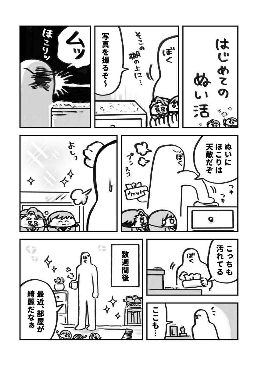 seijiGB's tweet image. はじめてのぬい活　vsほこり